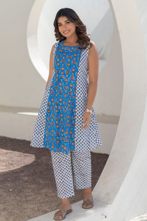 Azure Medallions-hand-block-printed-co-ord-set
