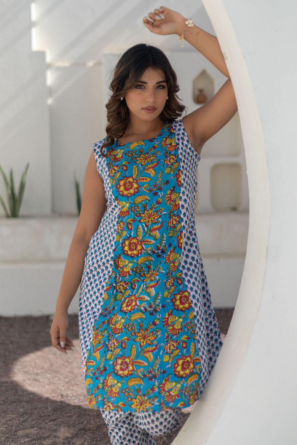 Garden Medley-hand-block-printed-co-ord-set