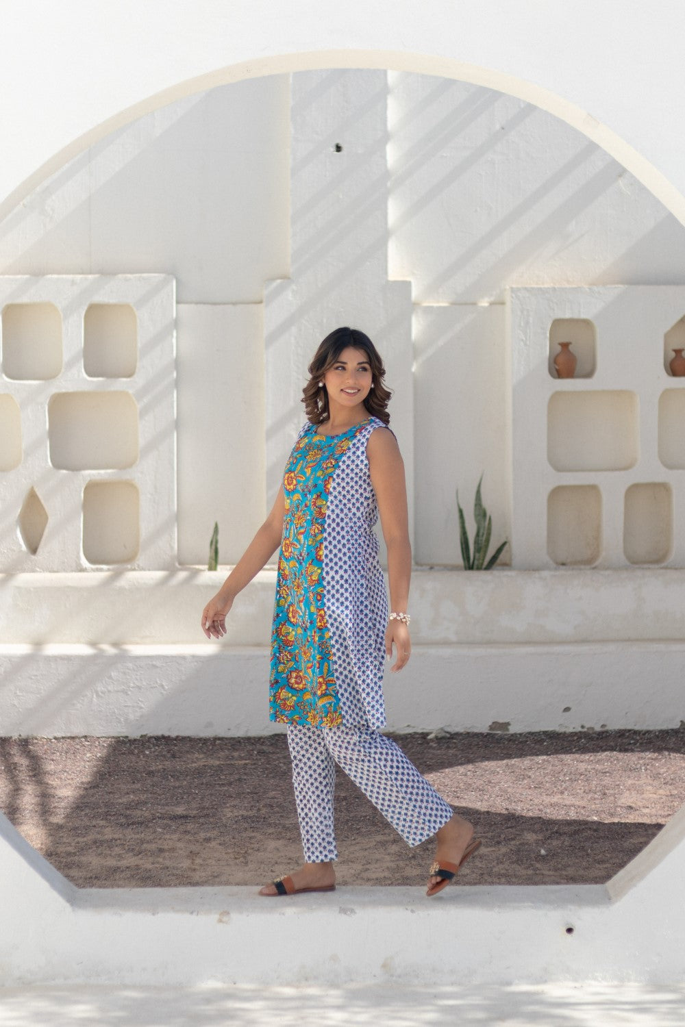 Garden Medley-hand-block-printed-co-ord-set