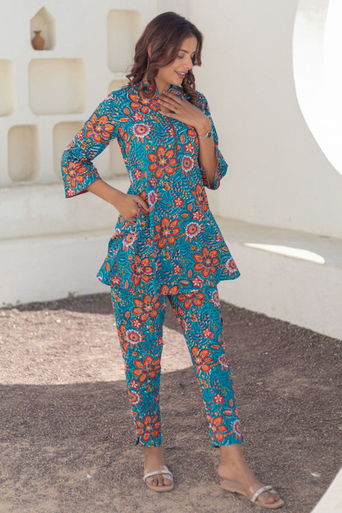 sootisyahi-Coral Garden-hand-block-printed-co-ord-set
