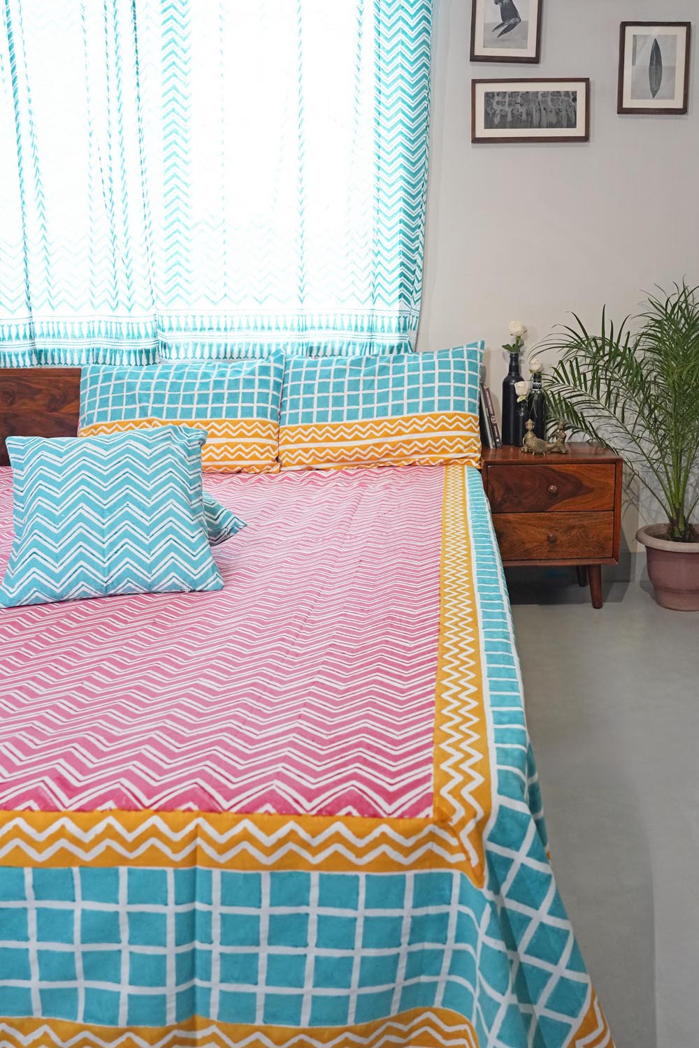 Dream Weave Hand Block Printed Cotton Percale Bedsheet