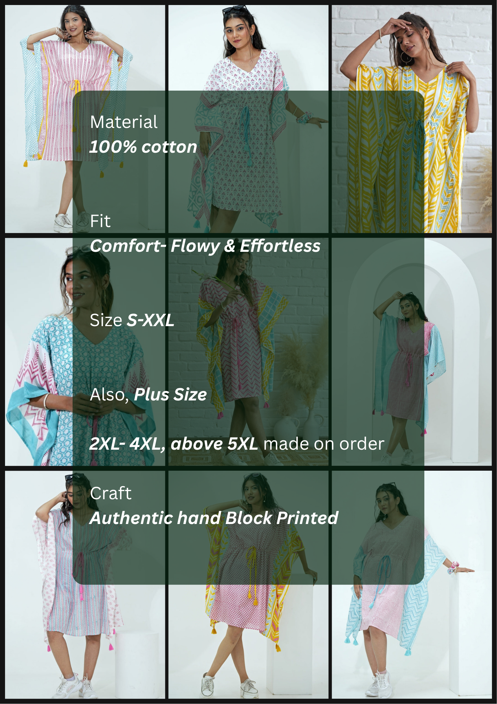 Sugarplum Hand Block Printed Kaftan
