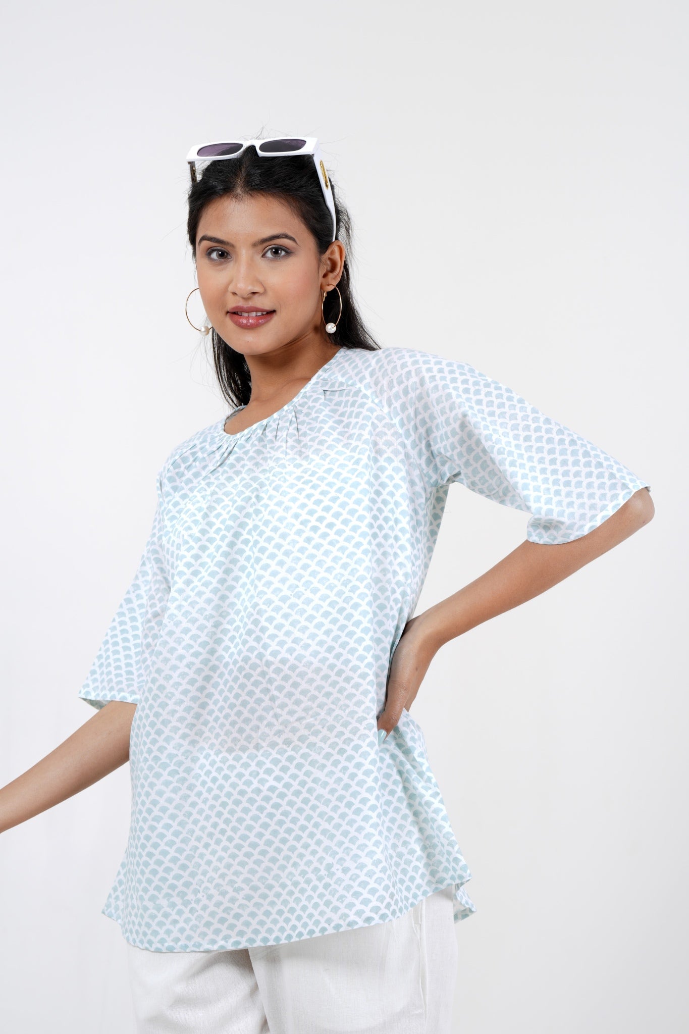 Blossom Chic Hand Block Printed Top - SootiSyahi
