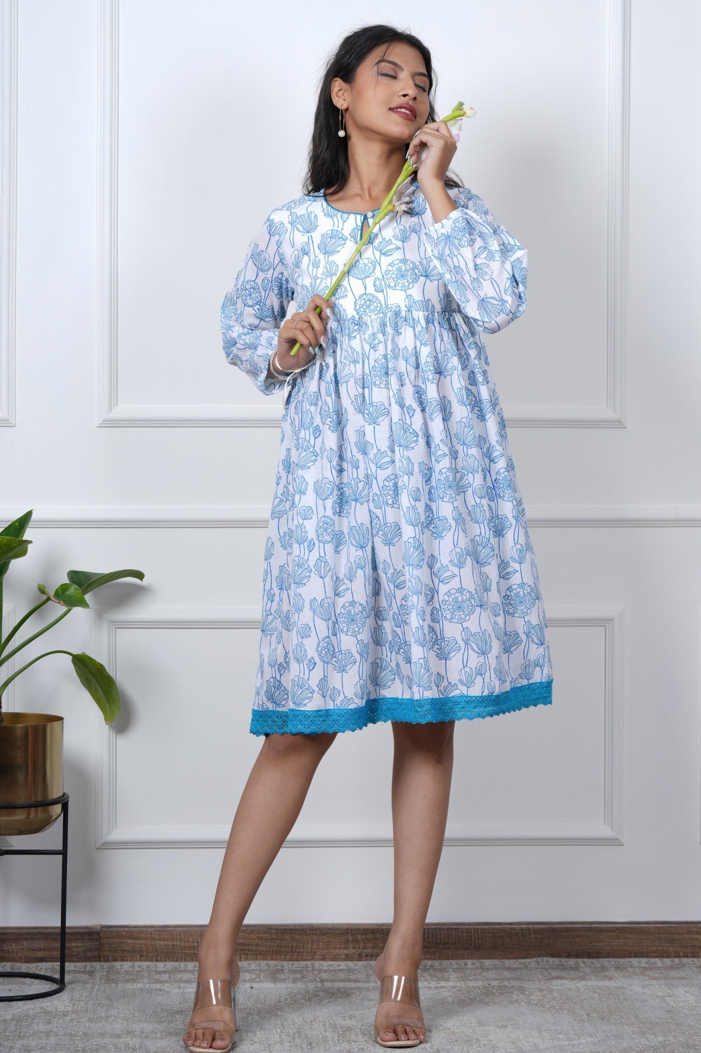 Lily Love Hand Block Printed Dress - SootiSyahi