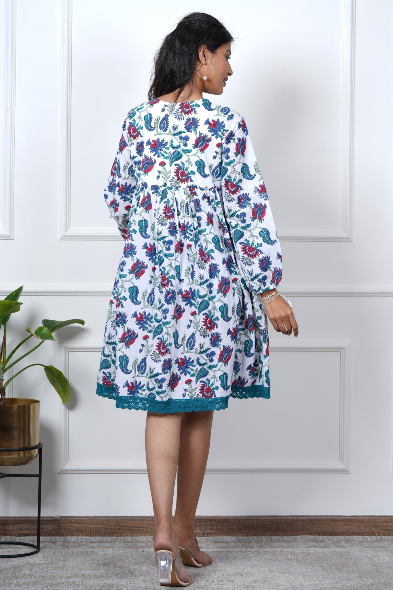 Lotus Luxe Hand Block Printed Dress - SootiSyahi