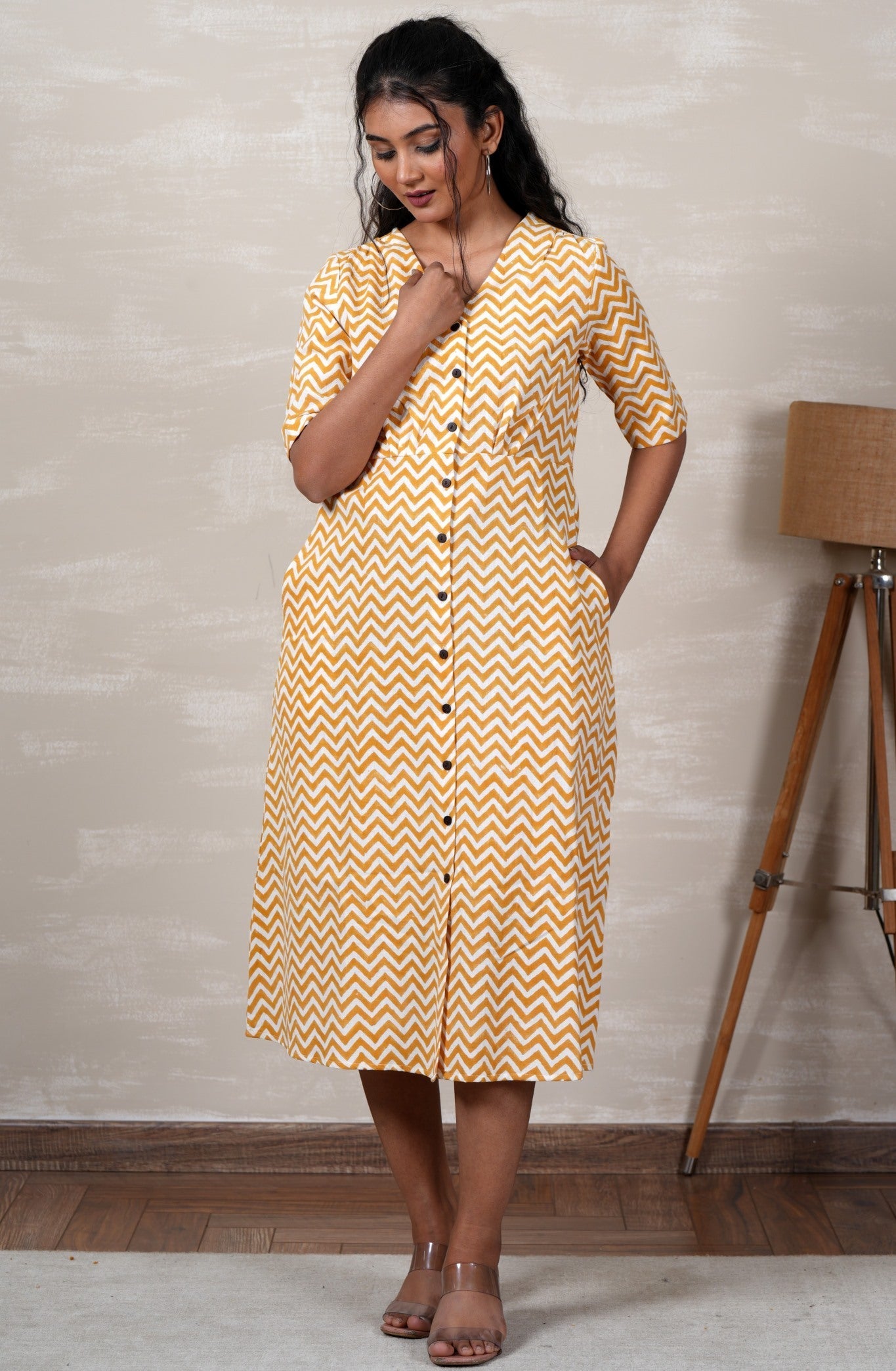Merida Hand Block Printed Dress - SootiSyahi