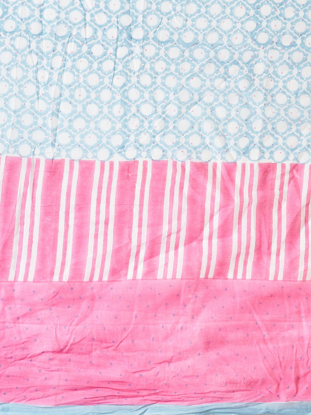 "Paradise Pink" HANDBLOCK PRINT MUL COTTON SAREE - SootiSyahi