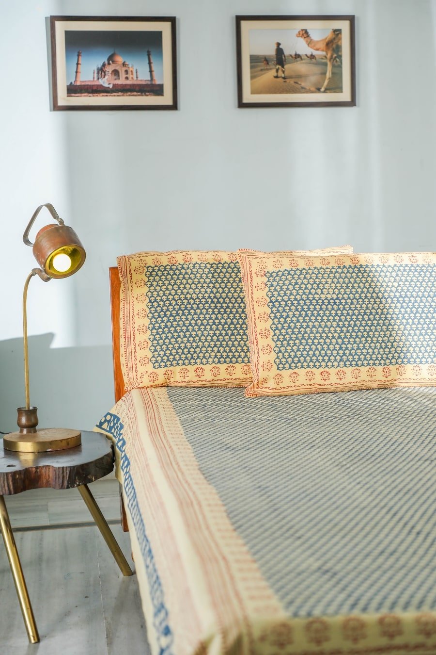 SootiSyahi 'Classic Consorts' Handblock Printed Cotton Bedsheet - SootiSyahi