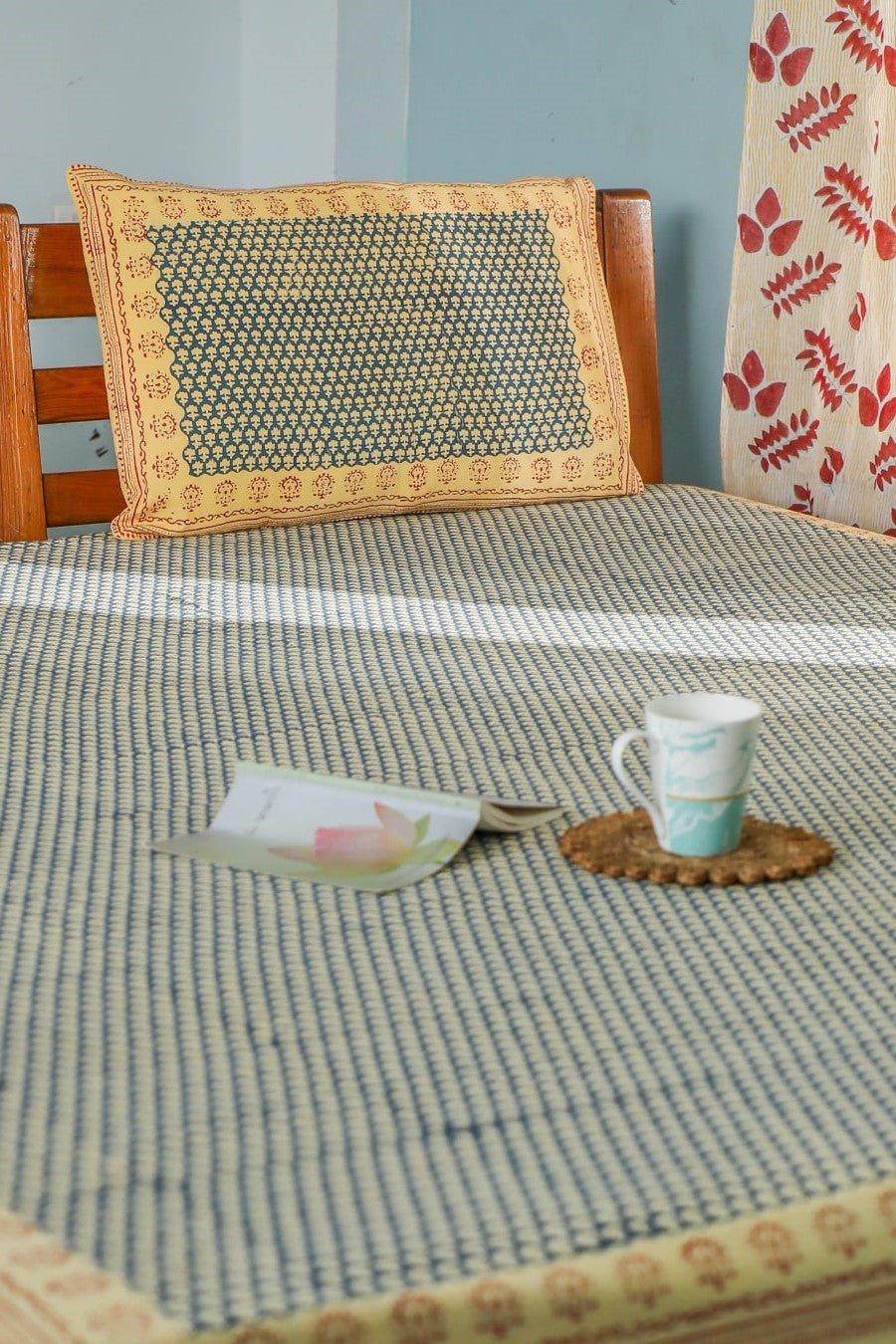 SootiSyahi 'Classic Consorts' Handblock Printed Cotton Bedsheet - SootiSyahi