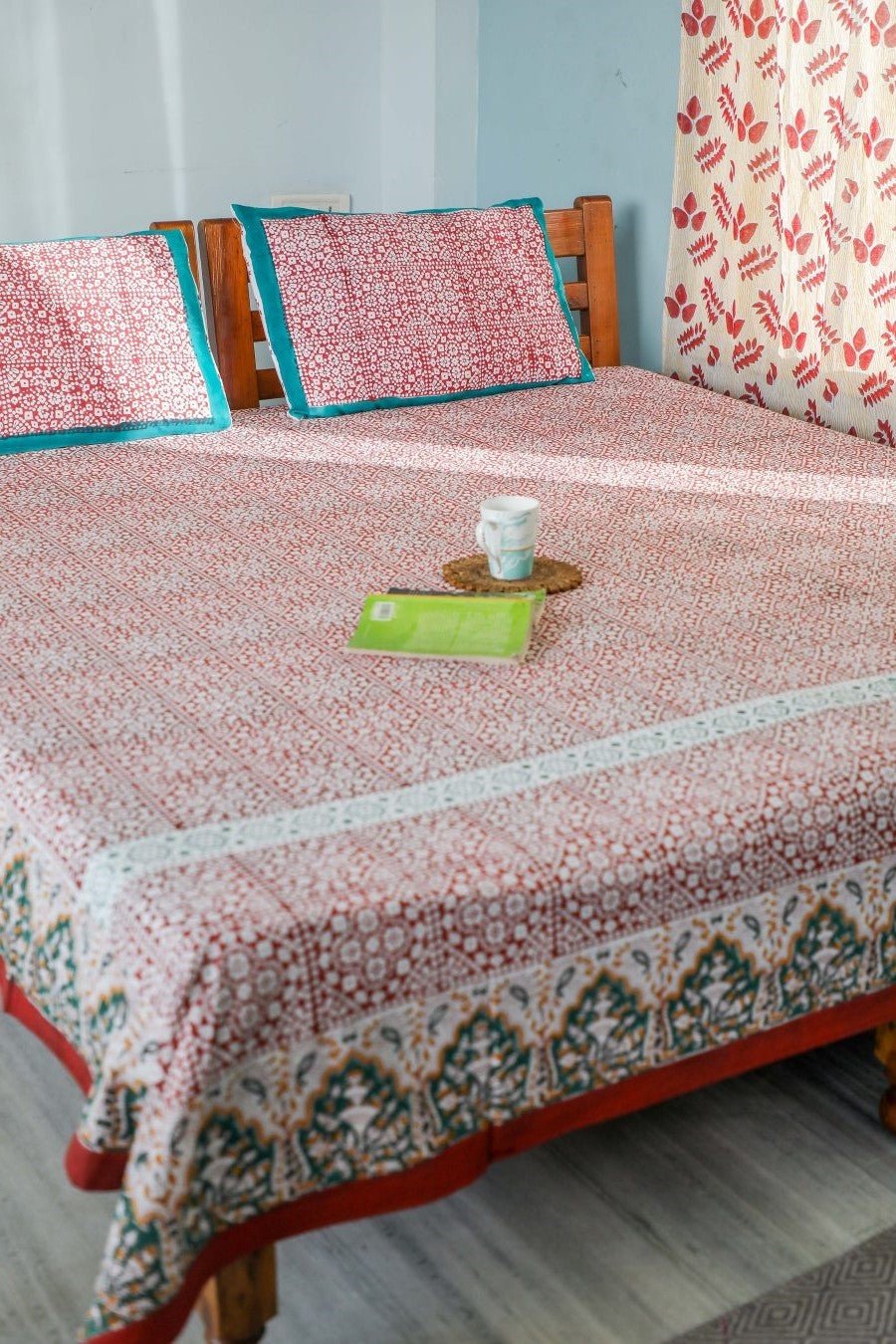 SootiSyahi 'Conventional Treasure' Handblock Printed Cotton Bedsheet - SootiSyahi