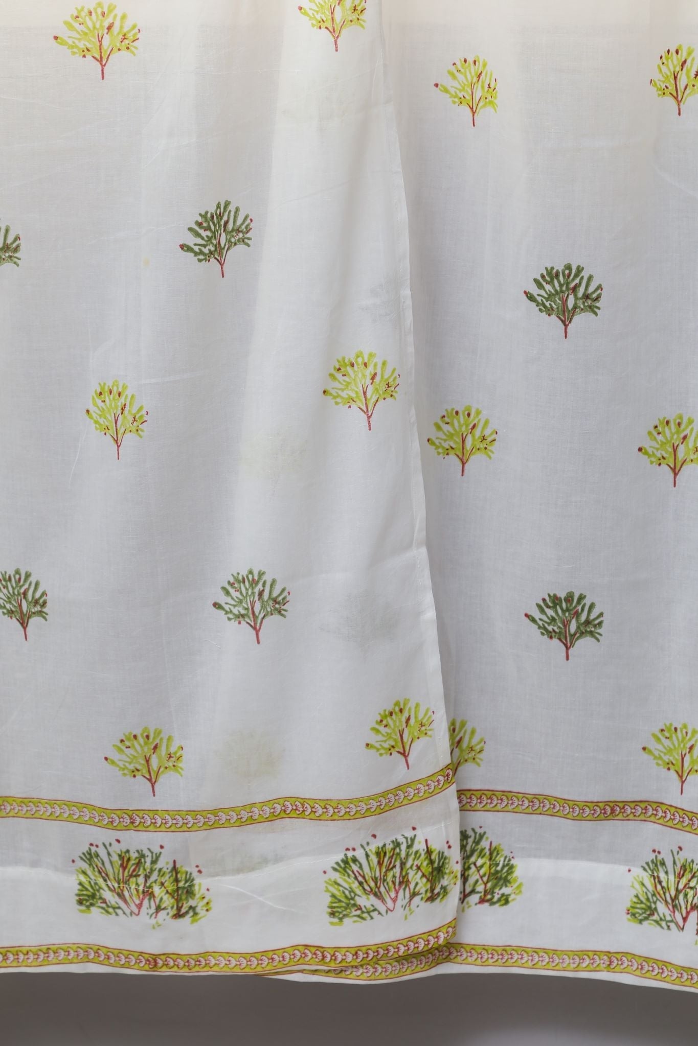 SootiSyahi 'Envy Zinnia' Handblock Printed Cotton Door Curtain - SootiSyahi
