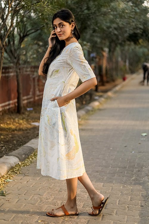pure cotton dress Pure Cotton Cinched-Line Midi Dress