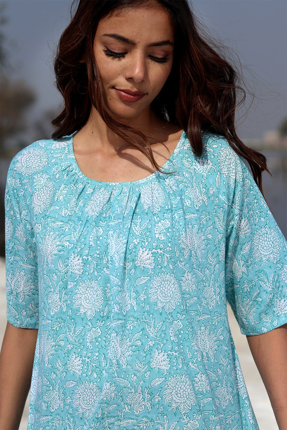 SootiSyahi 'Radiate Sunshine ' Block Printed Cotton Top - SootiSyahi