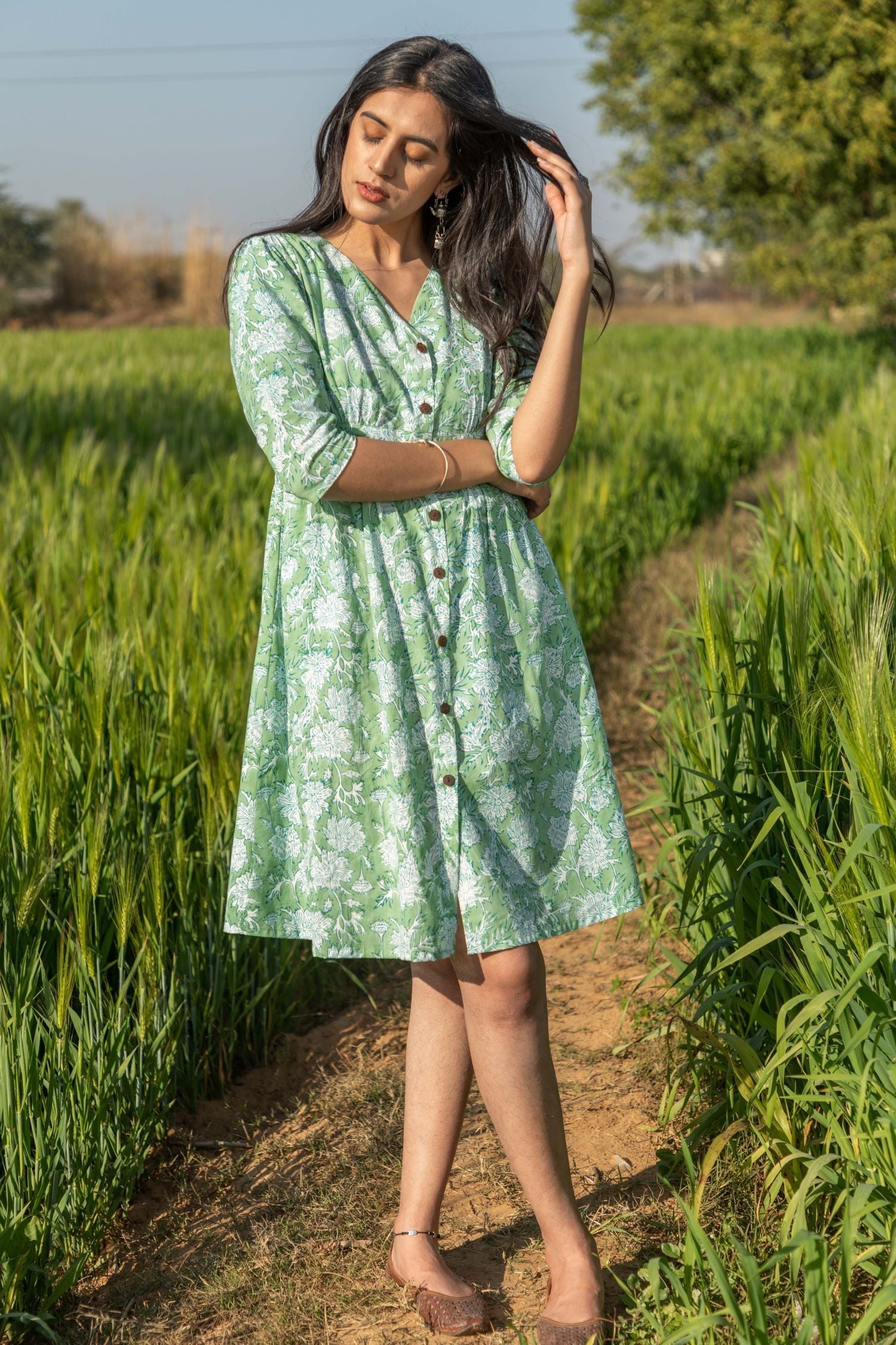 pure cotton dress Long pure cotton voile dress | Light White