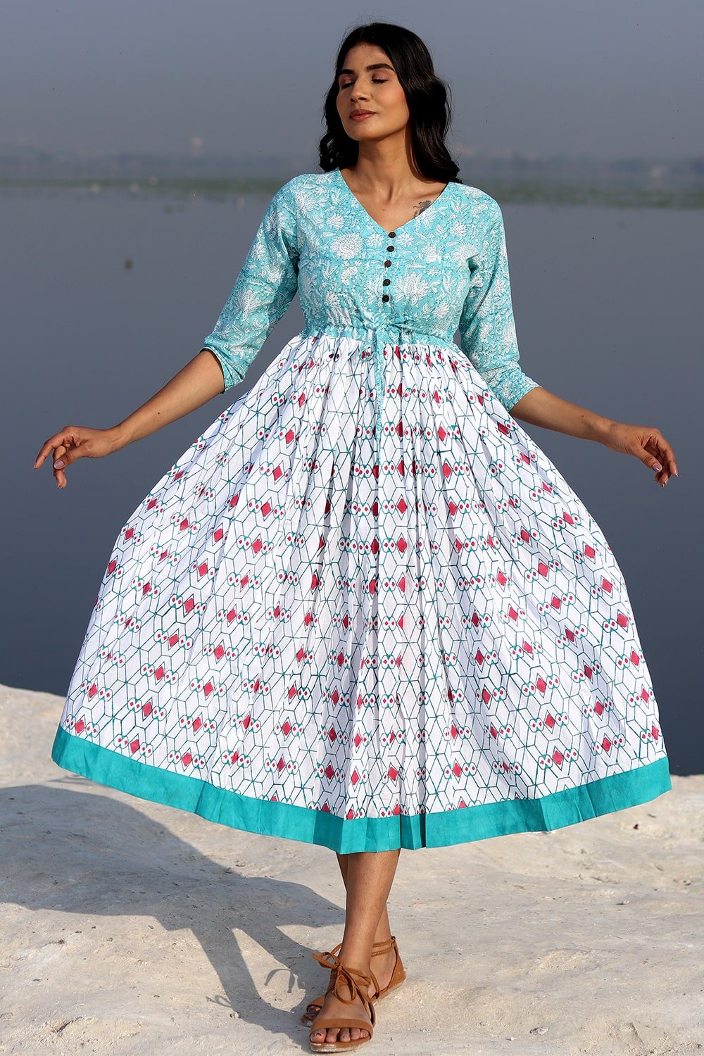 SootiSyahi 'The Geometrical Fusion ' Cotton Dress SootiSyahi 'The Geometrical Fusion ' Cotton Dress