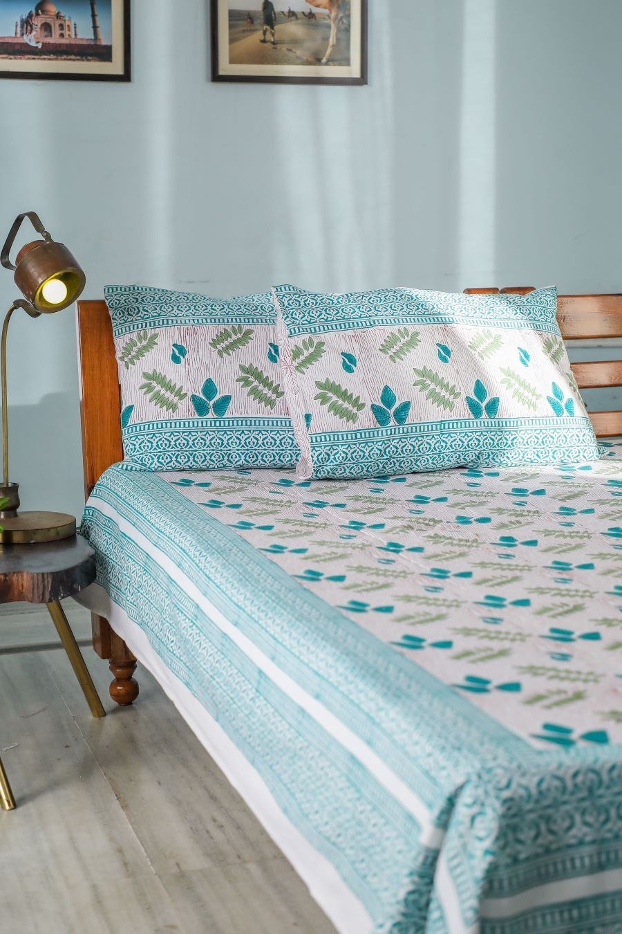 SootiSyahi 'Vibrant Essence' Handblock Printed Cotton Bedsheet - SootiSyahi