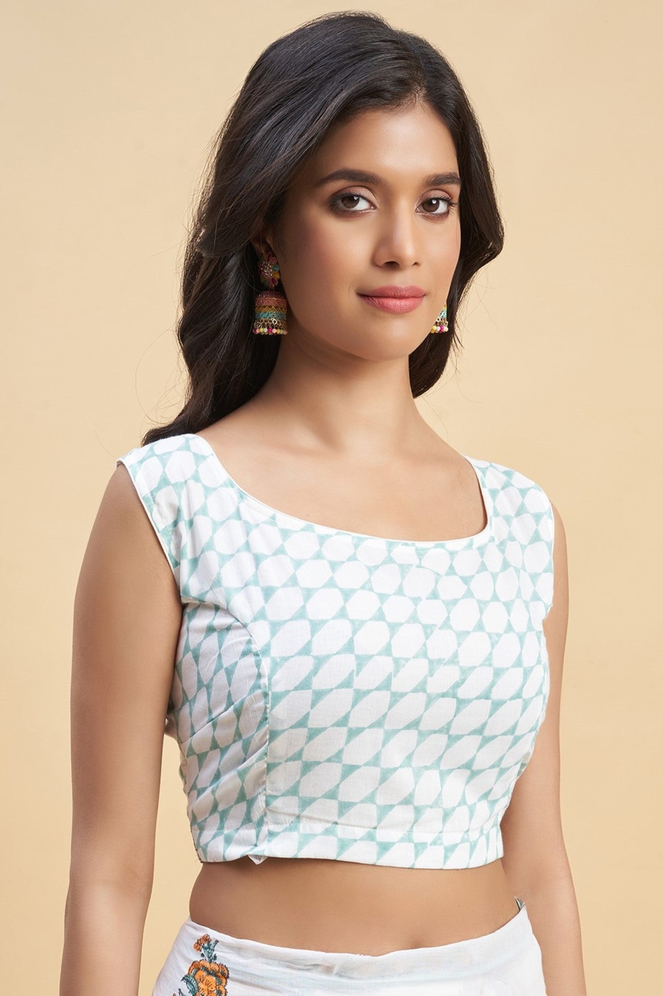 "Zinna Orange" HANDBLOCK PRINT MUL COTTON SAREE - SootiSyahi