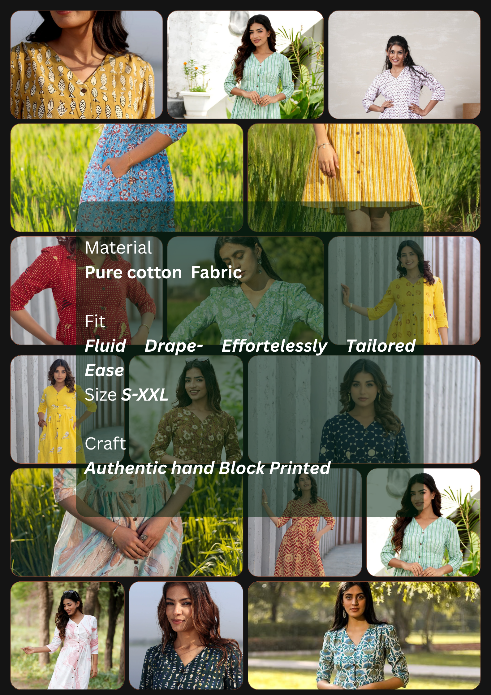 Meetha jal-jeera Handblock Printed Cotton Dress
