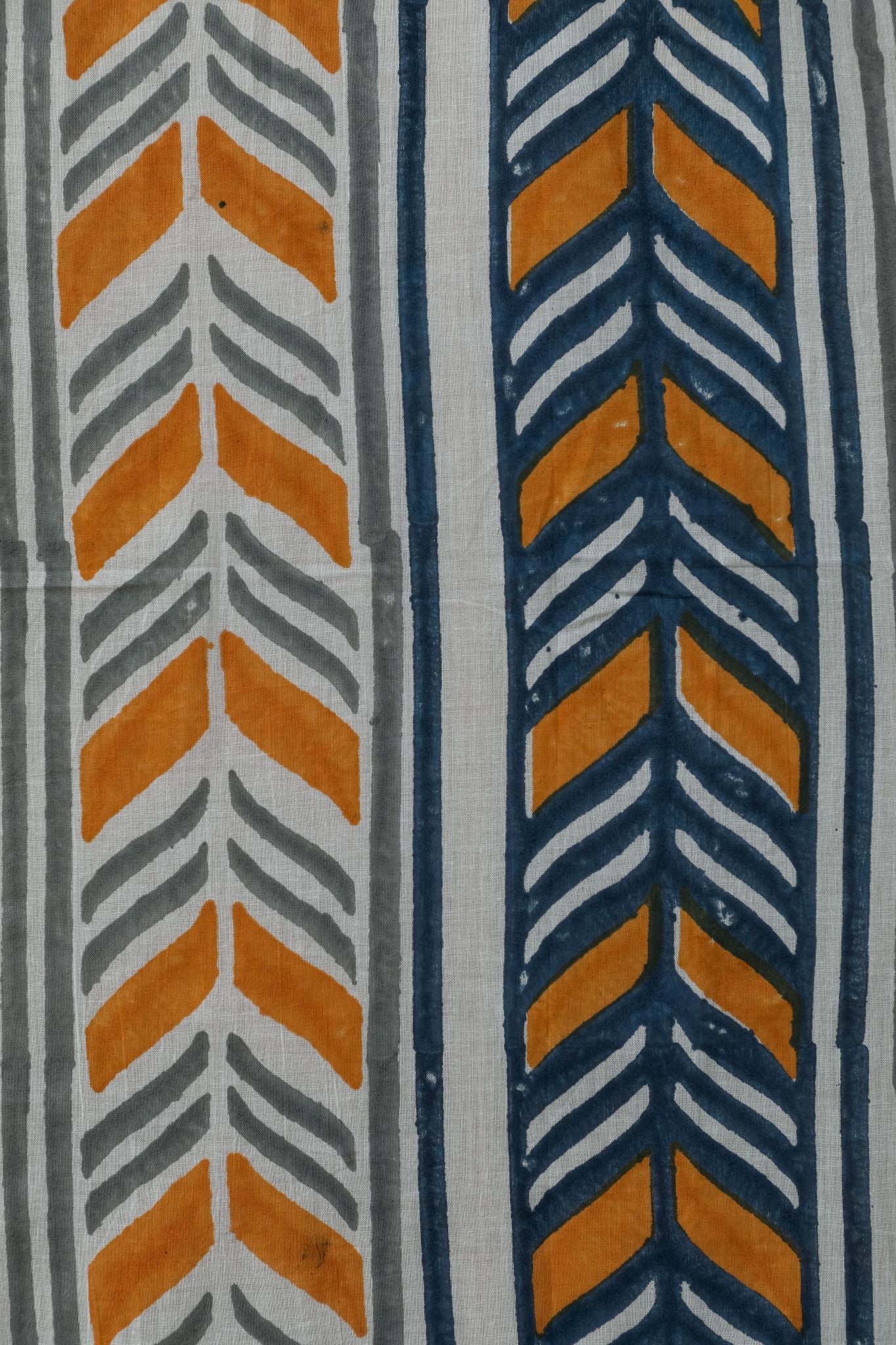 SootiSyahi 'Cheveron Anchor' Handblock Printed Cotton Window Curtain