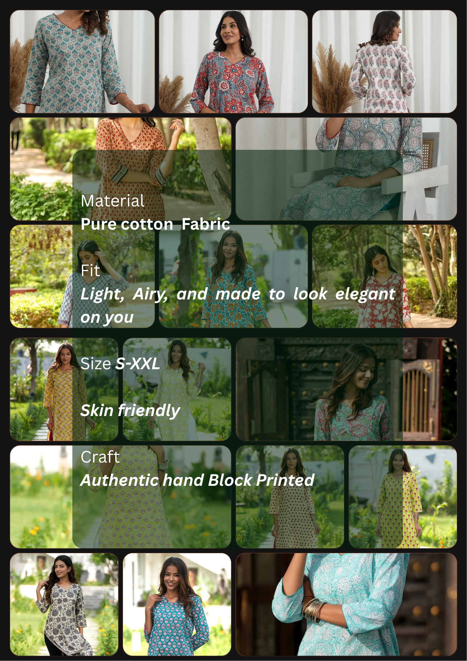 Sootisyahi 'Hidden Hibiscus' Azofree Handblock Printed Pure Cotton Kurti