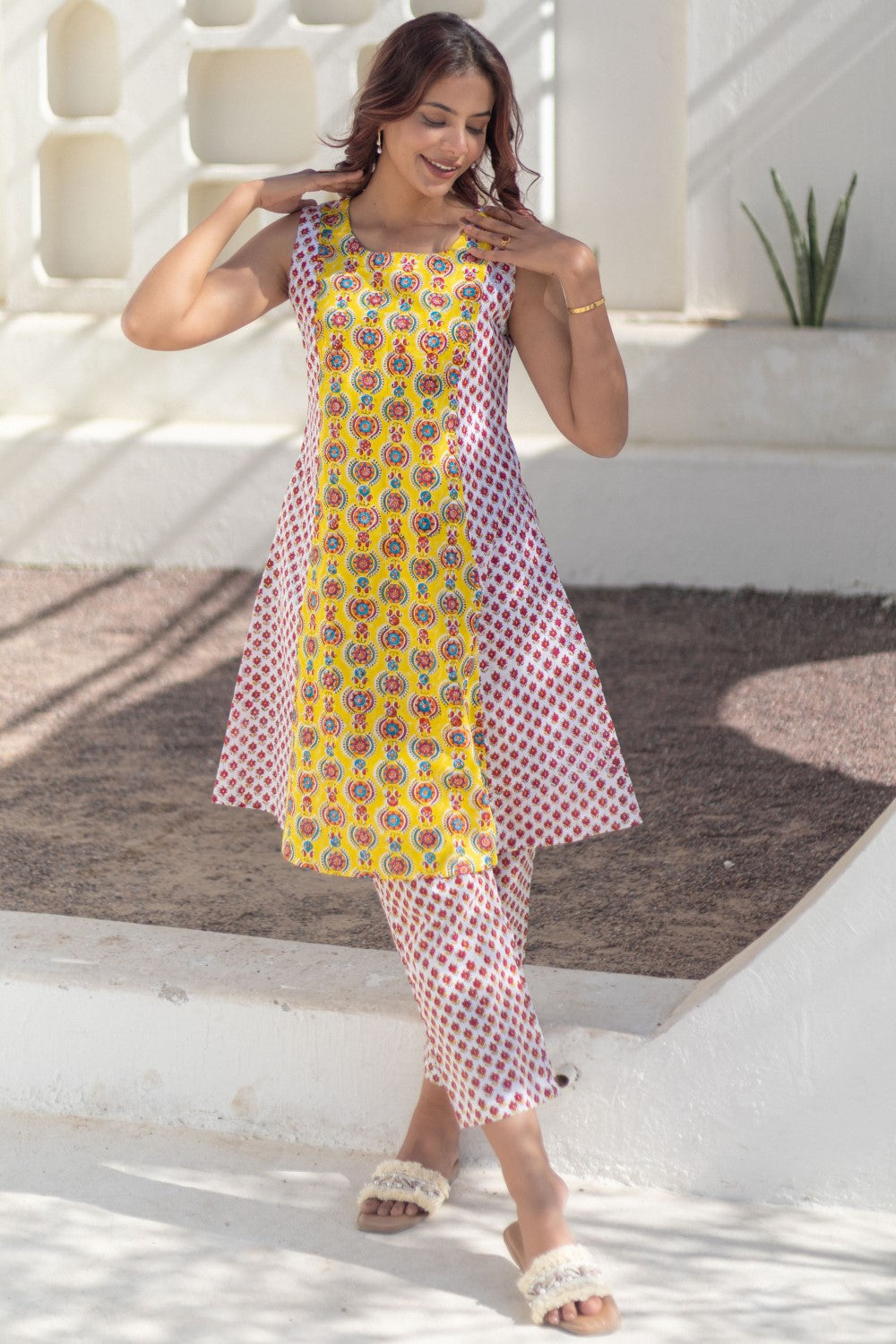 Sunshine Motifs-hand-block-printed-co-ord-set
