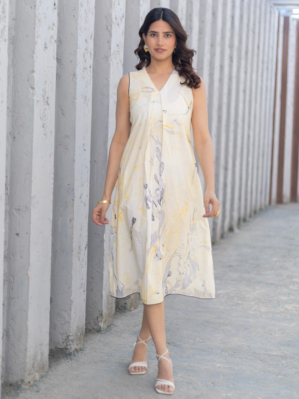 white christmas dresses Marble Muse' Hand Block Printed Cotton Dress