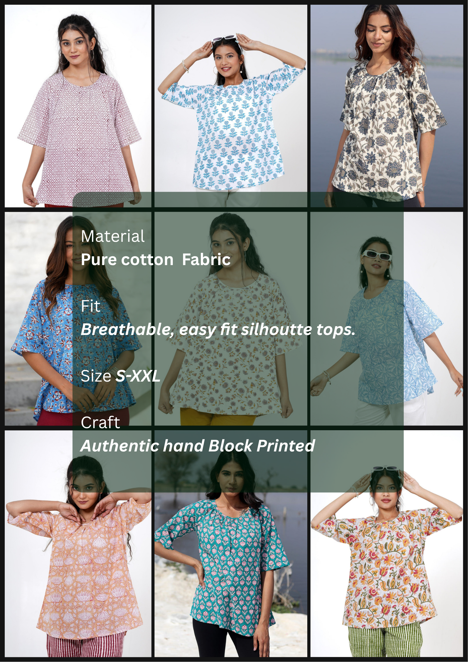 Tranquil Tulip Hand Block Printed Top