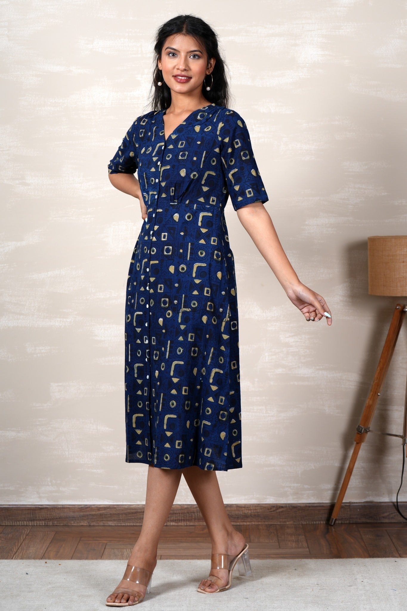 Ariel Hand Block Printed Dress - SootiSyahi
