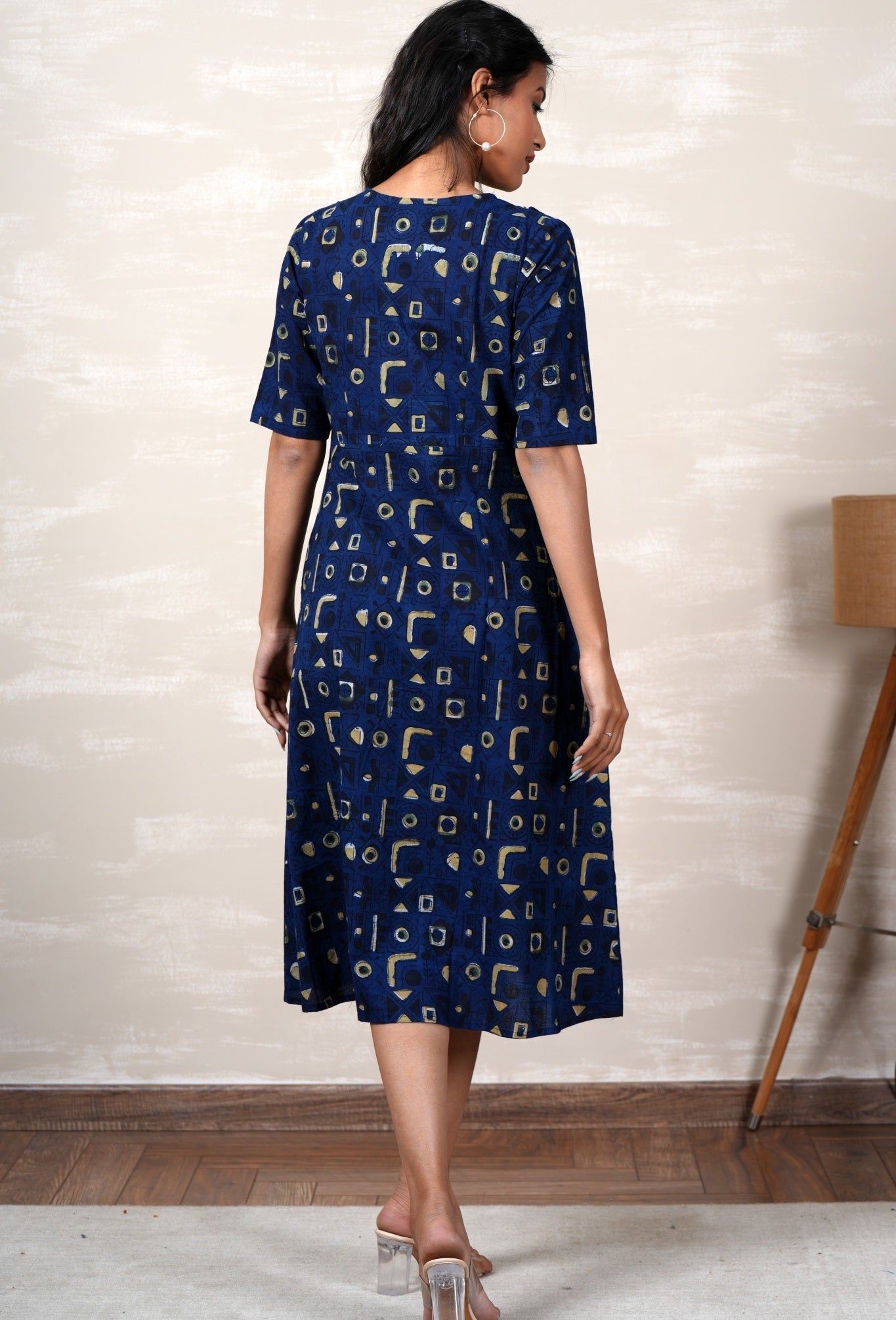Ariel Hand Block Printed Dress - SootiSyahi