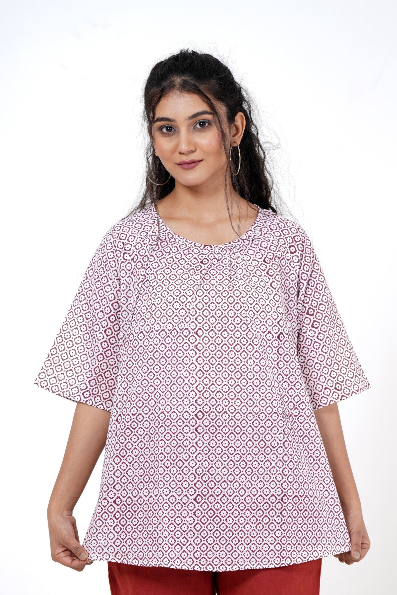 Bloom Bliss Hand Block Printed Top - SootiSyahi
