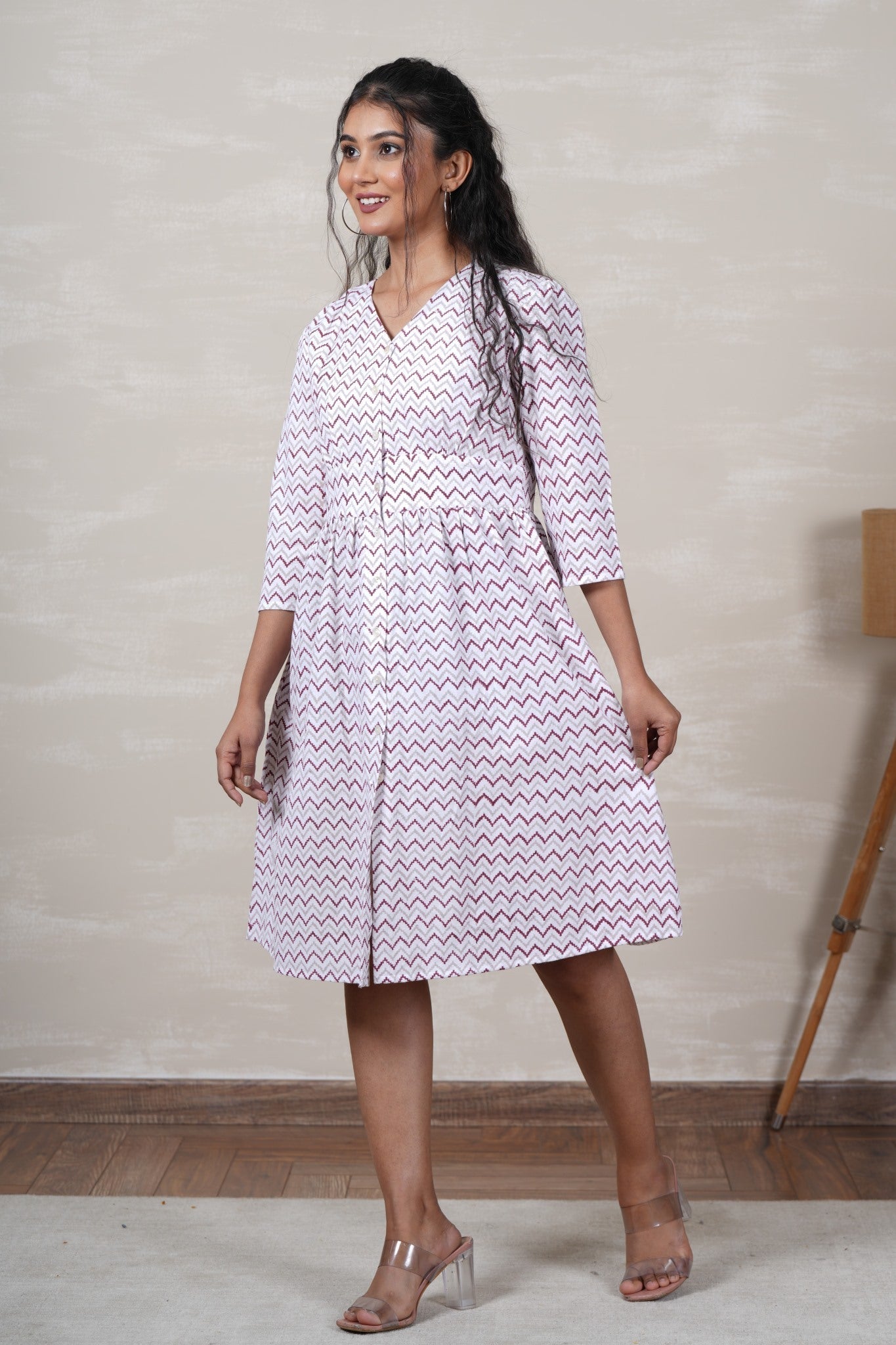 Lycoris Lane Hand Block Printed Cotton Dress - SootiSyahi