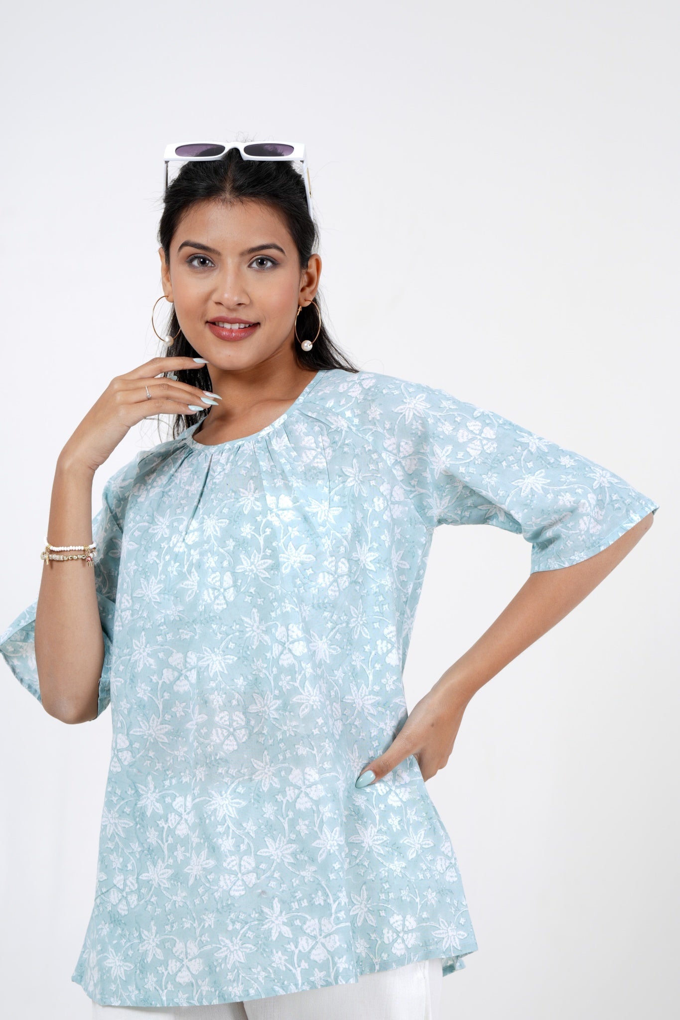 Meadow Melody Hand Block Printed Top - SootiSyahi