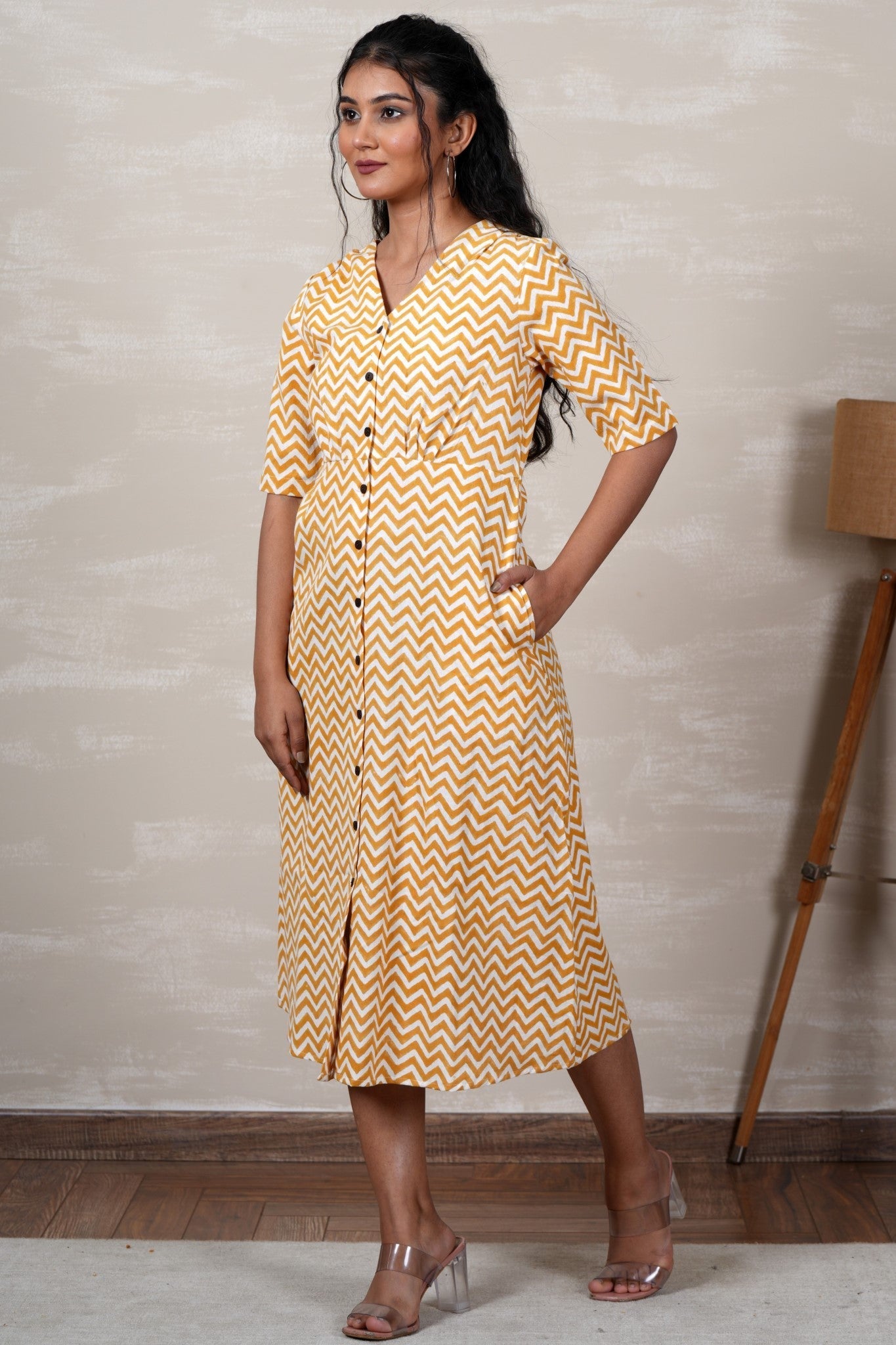 Merida Hand Block Printed Dress - SootiSyahi