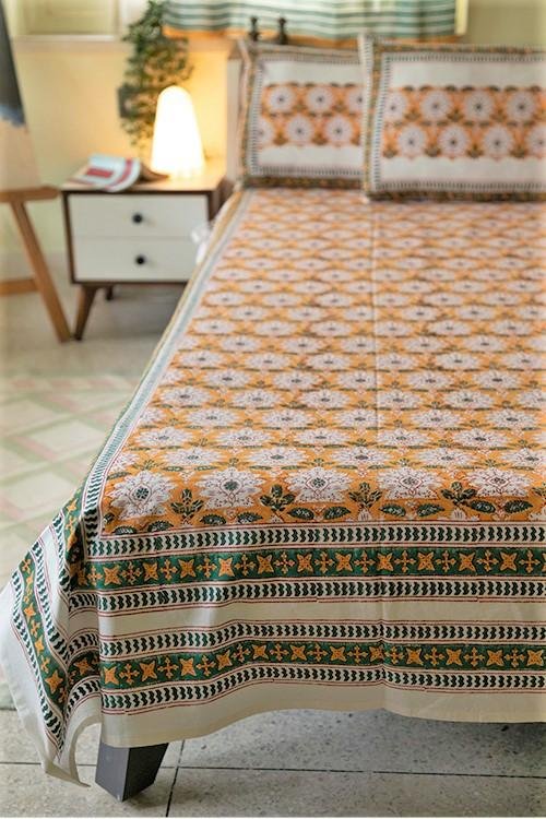 Sootisyahi 'Basant-e-Bahar' Handblock Printed Cotton Bedsheet - SootiSyahi