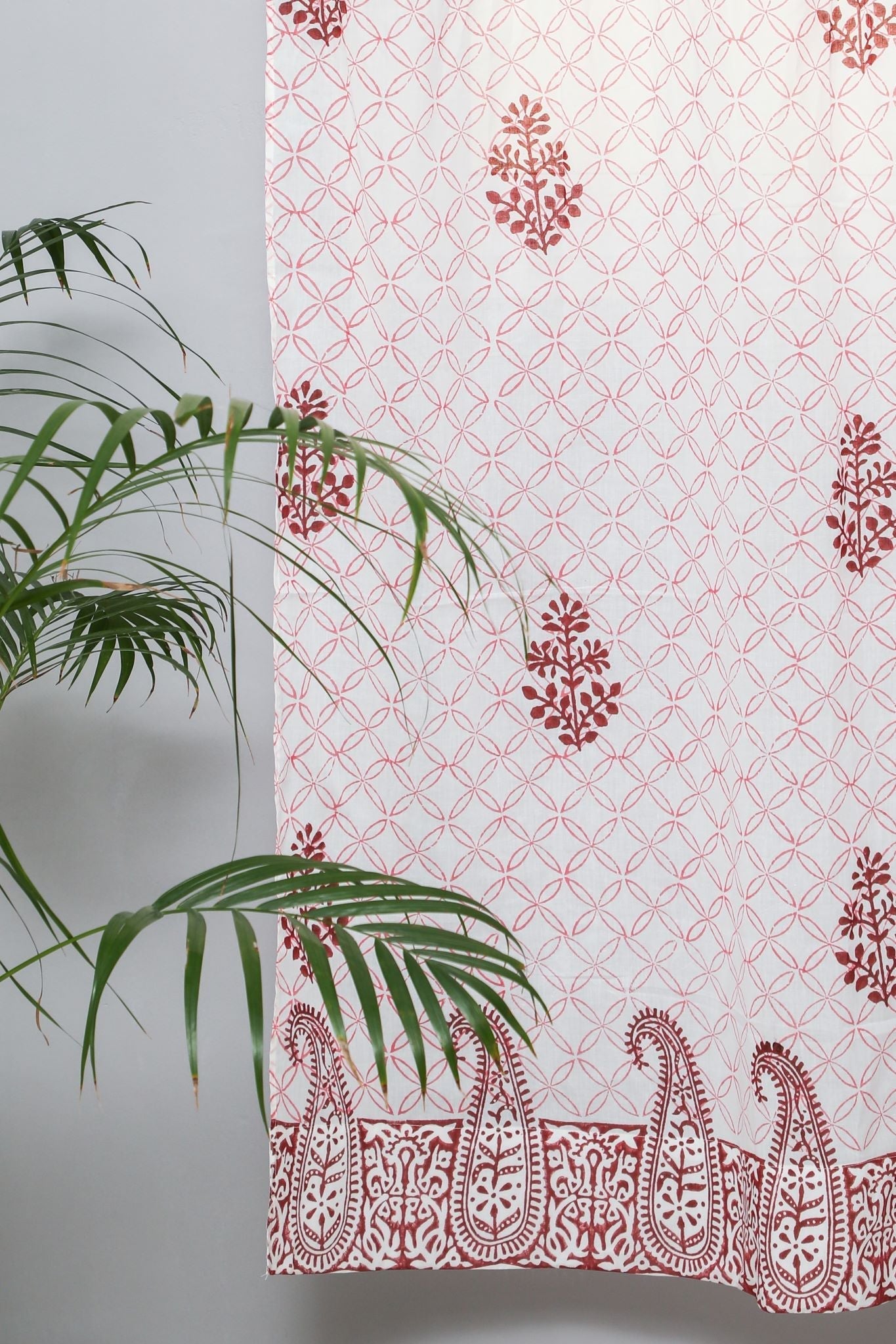 SootiSyahi 'Bunz’s Red Bangles' Handblock Printed Cotton Door Curtain - SootiSyahi