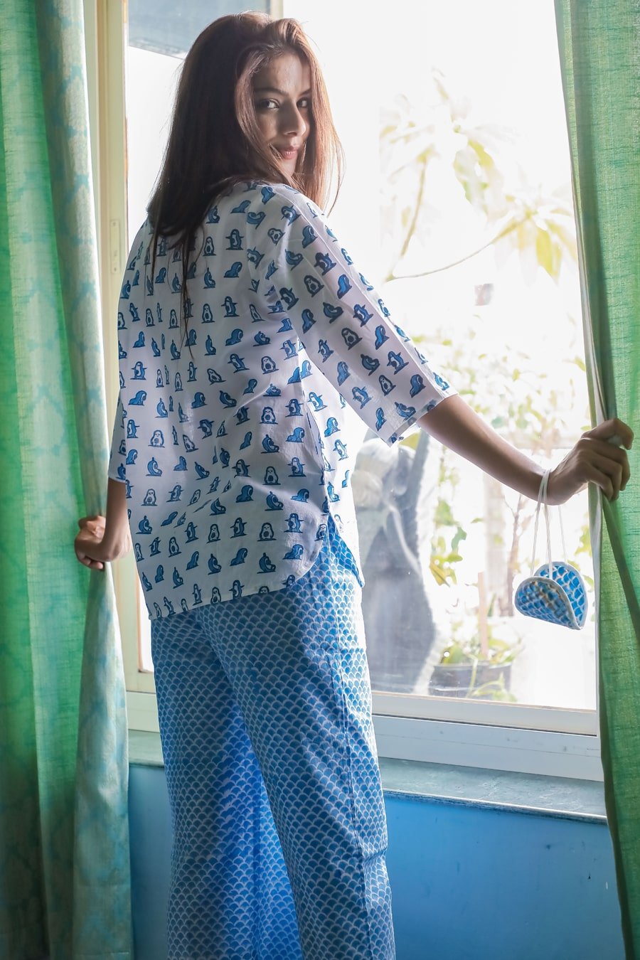 Sootisyahi 'Day Dream ' Azofree Handblock Printed Pure Cotton Night Suit - SootiSyahi