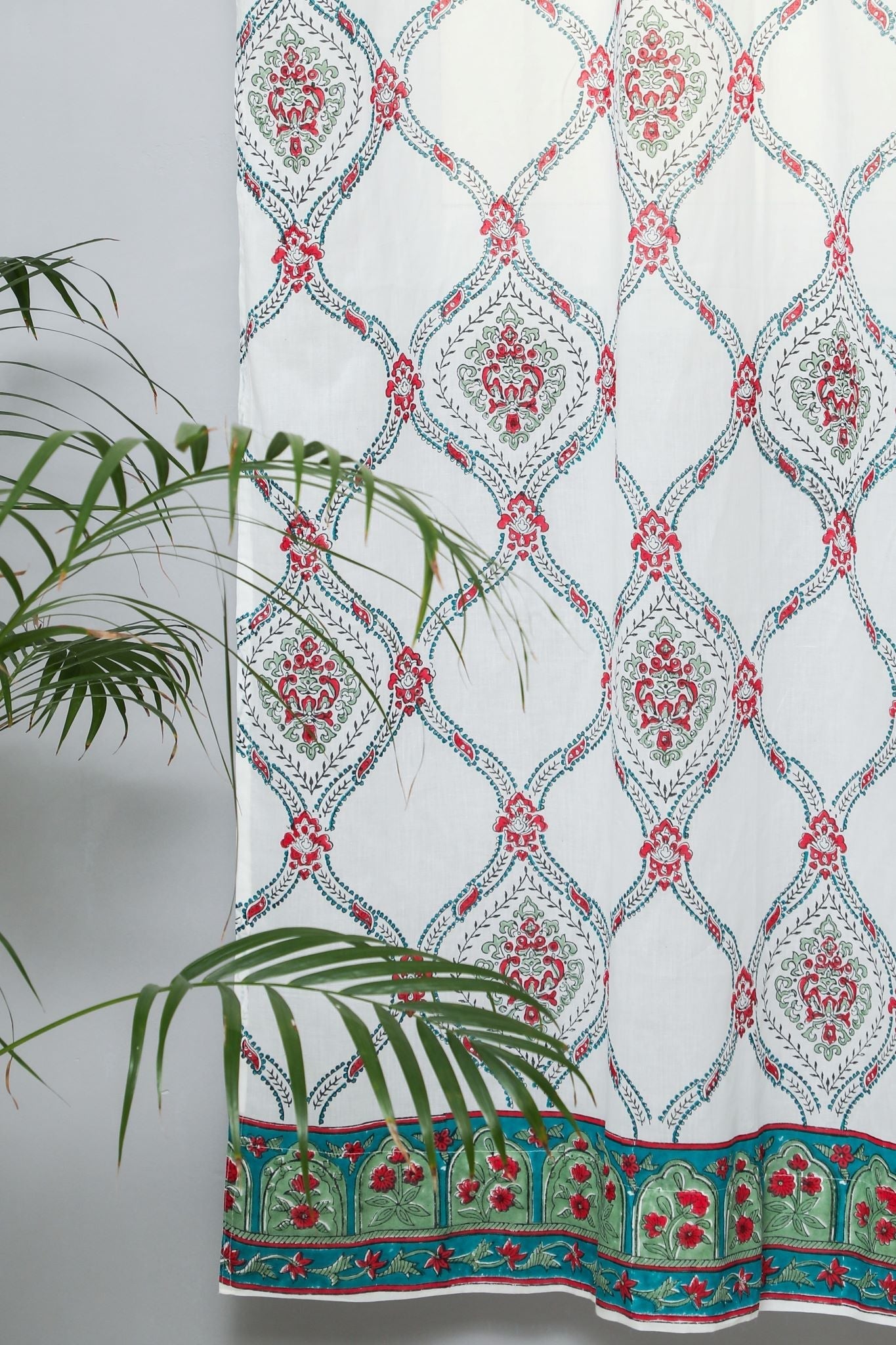 SootiSyahi 'First Impression' Handblock Printed Cotton Door Curtain - SootiSyahi