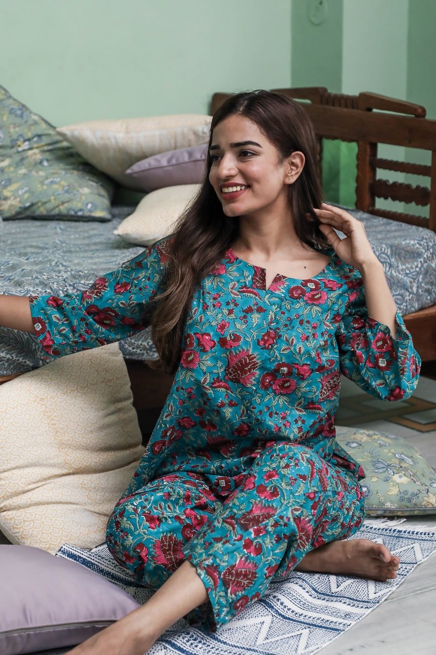 Cotton Night Suits for women | Sootisyahi 'Forest Fantasy'