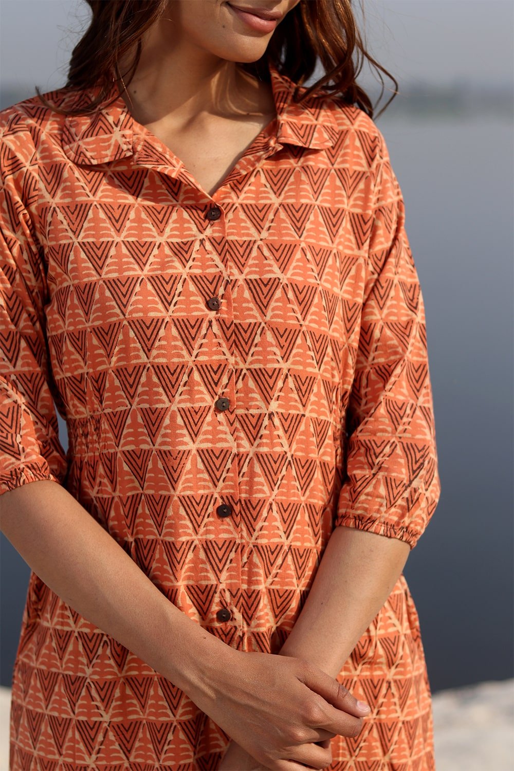 SootiSyahi 'Geometrical Weave' Cotton Dress - SootiSyahi
