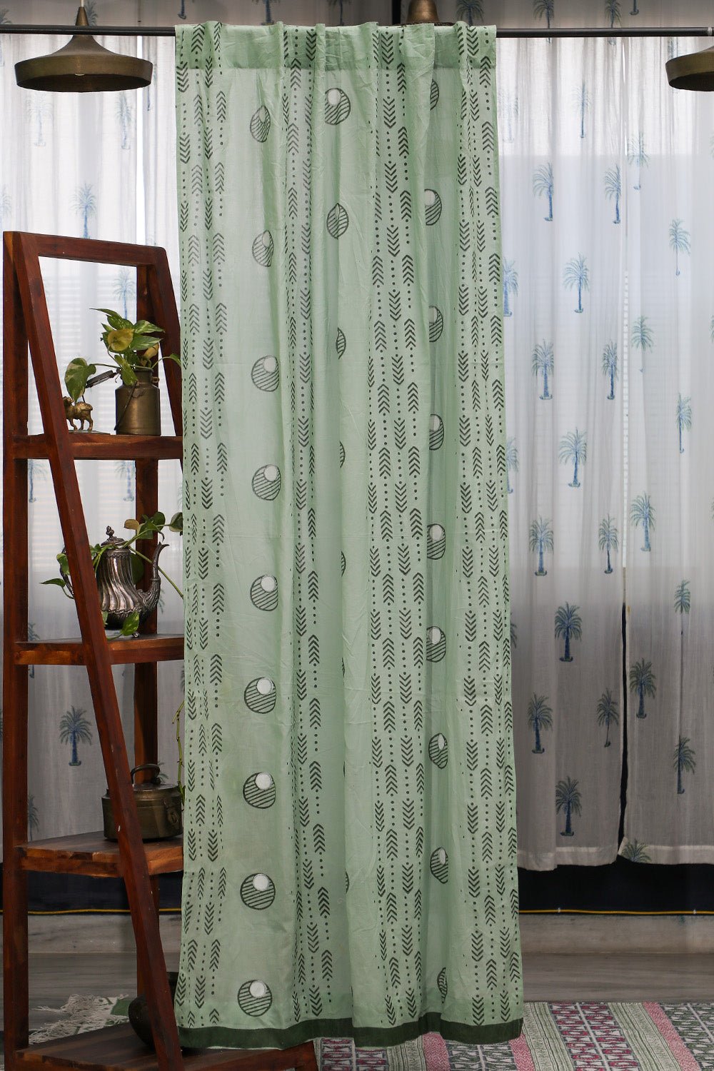 SootiSyahi 'Pastel Dreams' Handblock Printed Cotton Door Curatin - SootiSyahi